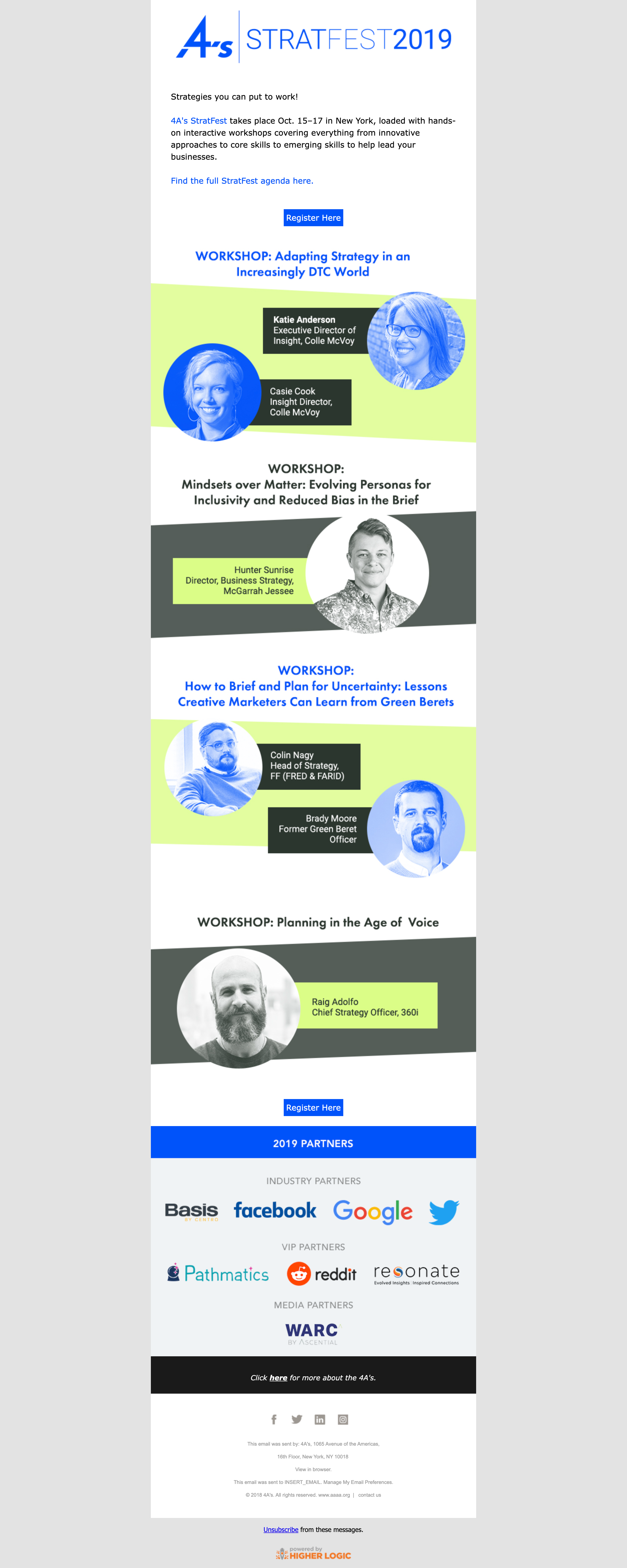 4A's Stratfest Email